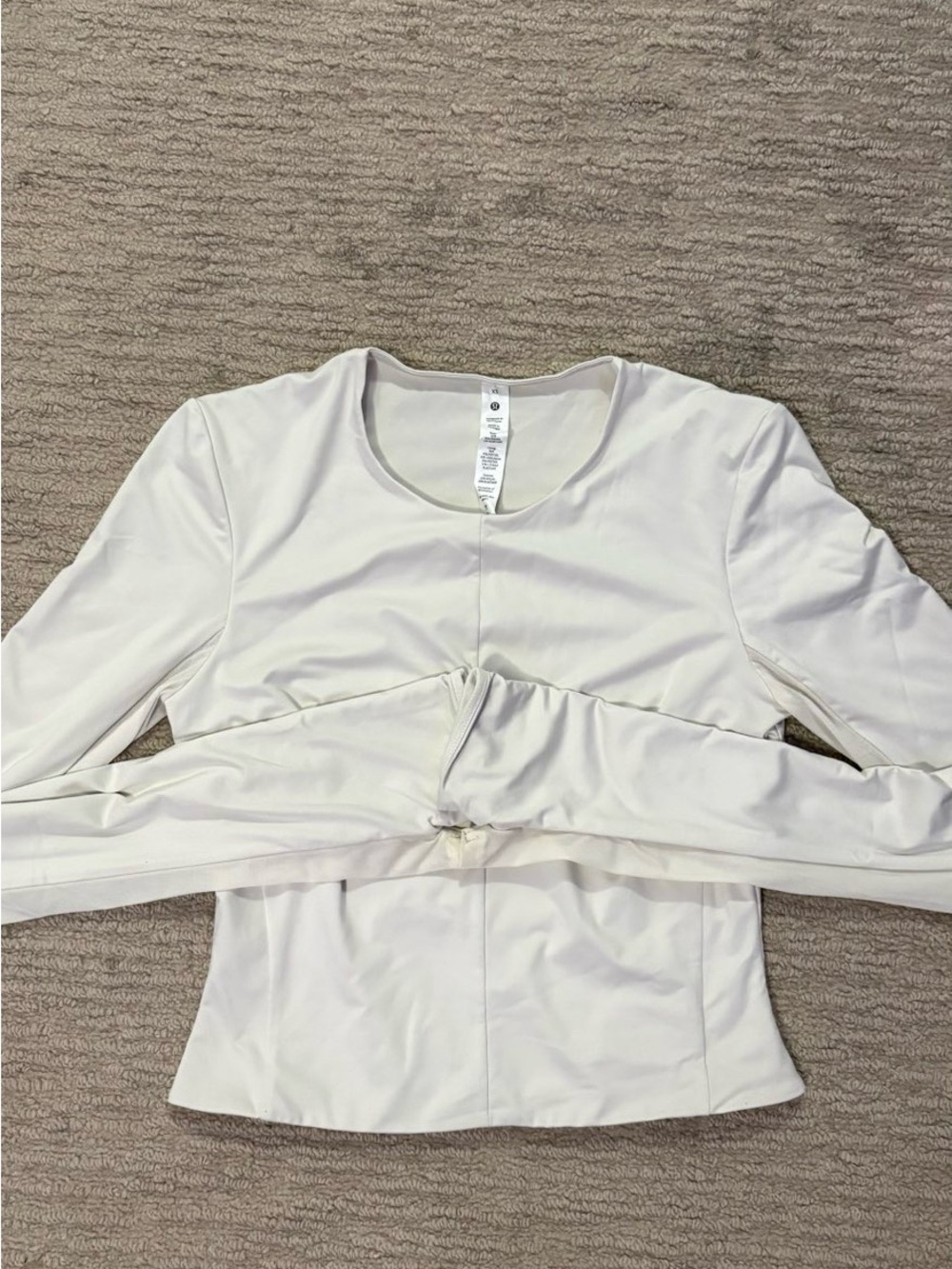 Lululemon LA Long Sleeve Top - Cream (Size:XS)